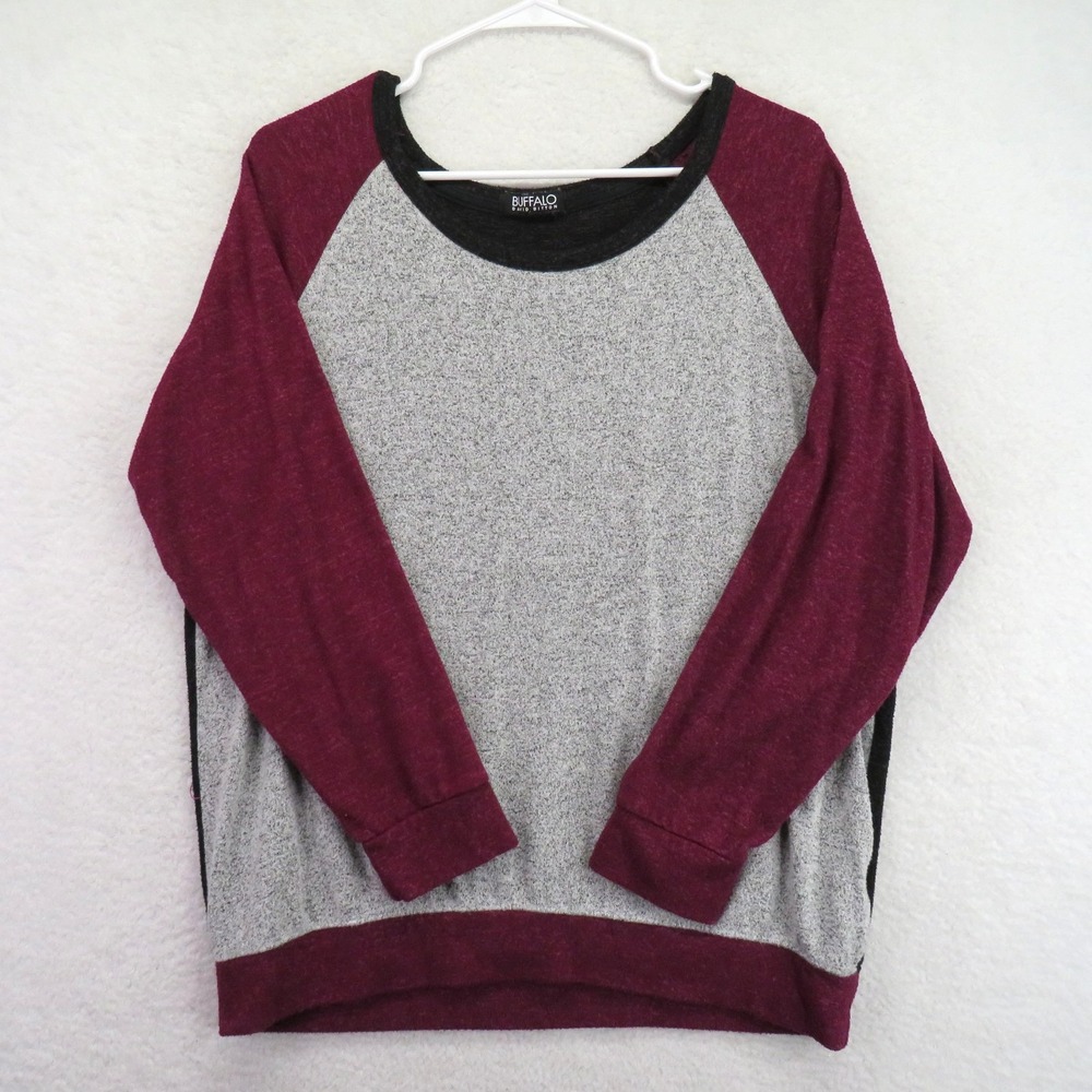 Buffalo David Bitton Sweater Mens Large Raglan Pullover Long‎ Sleeve Crewneck